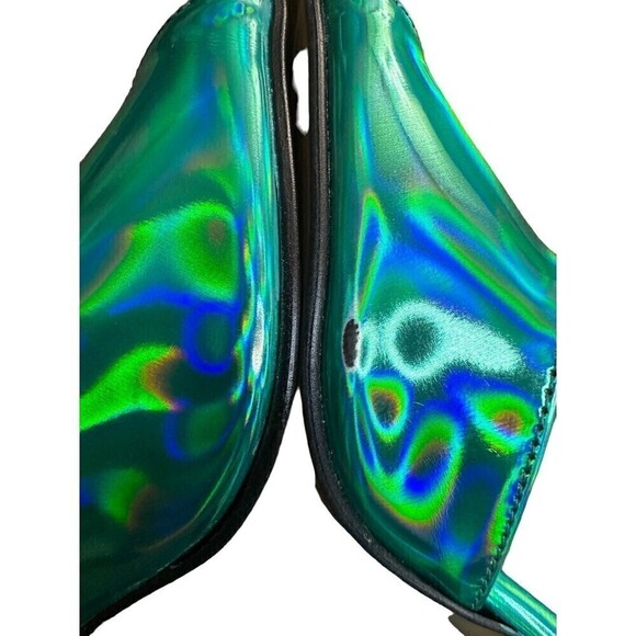 INTENTIONALLY BLANK x REVOLVE Metallic Jackson Mule in Teal Size 41. US 10 - Picture 10 of 12